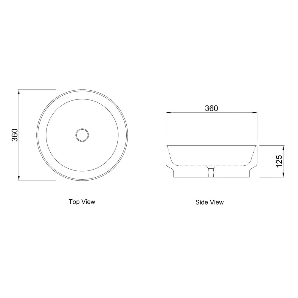 OTTI CHLOE ABOVE COUNTER BASIN GLOSS WHITE 360MM