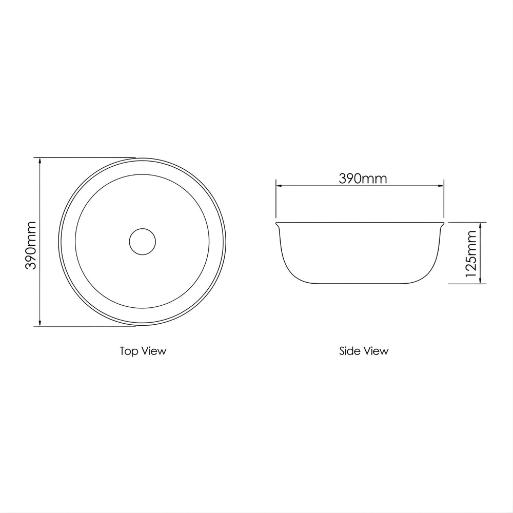 OTTI BRONTE ABOVE COUNTER BASIN GLOSS WHITE 390MM