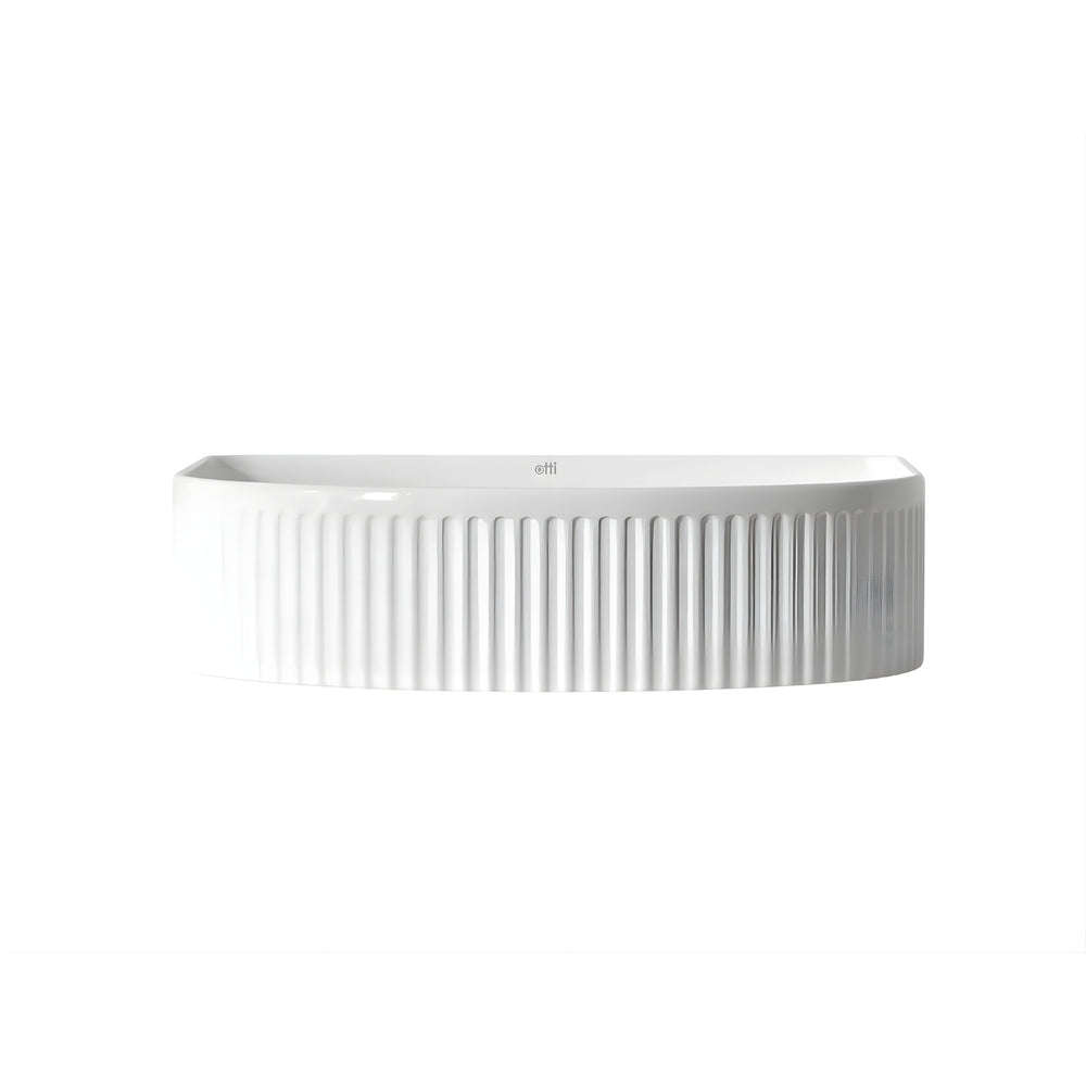 OTTI ARCHIE FLUTED ABOVE COUNTER CERAMIC BASIN GLOSS WHITE 415MM