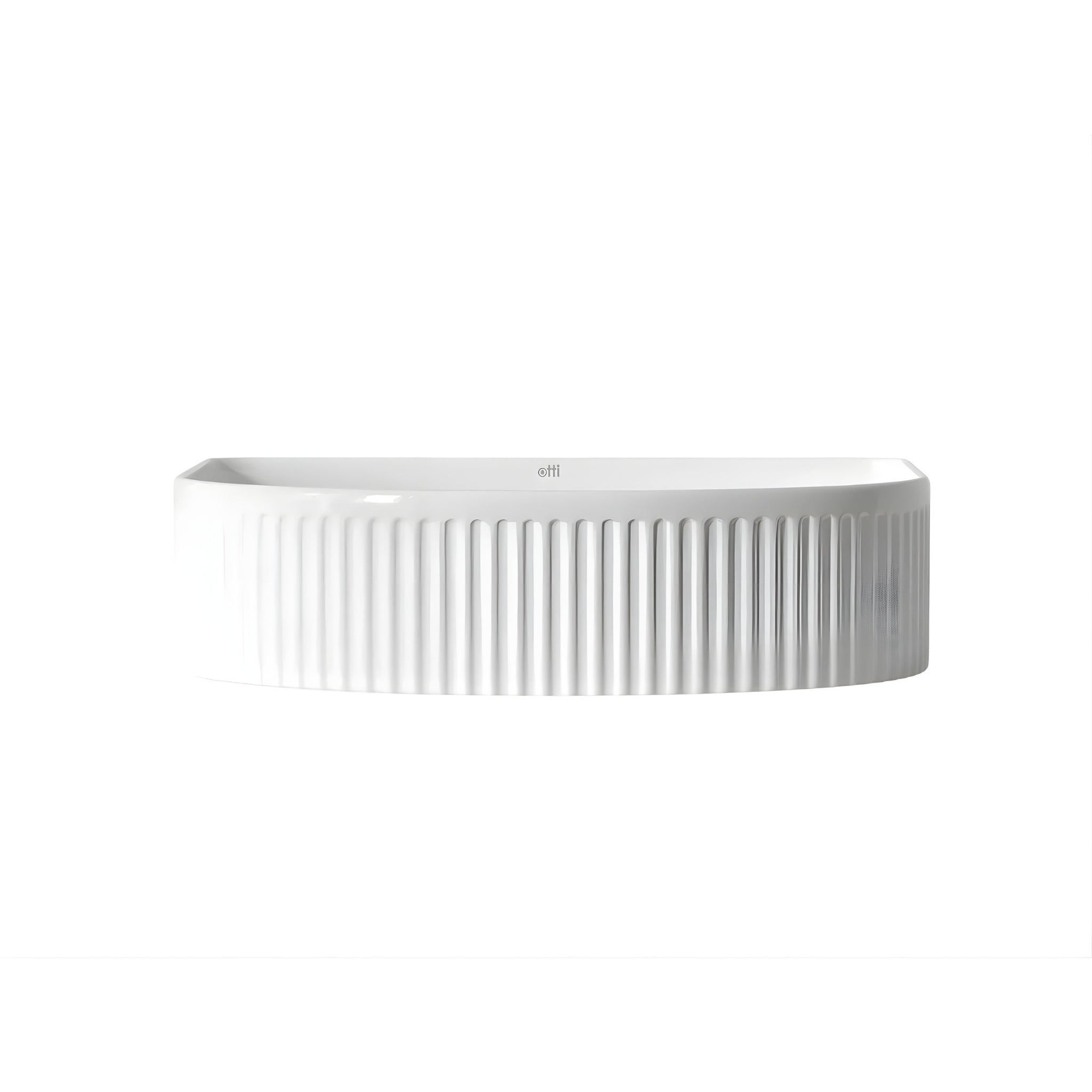 OTTI ARCHIE FLUTED ABOVE COUNTER CERAMIC BASIN GLOSS WHITE 415MM