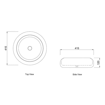 OTTI LAGUNA ABOVE COUNTER BASIN MATTE WHITE 415MM