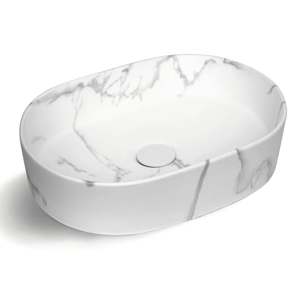 OTTI QUAY OVAL ABOVE COUNTER BASIN MATTE CARRARA 500MM