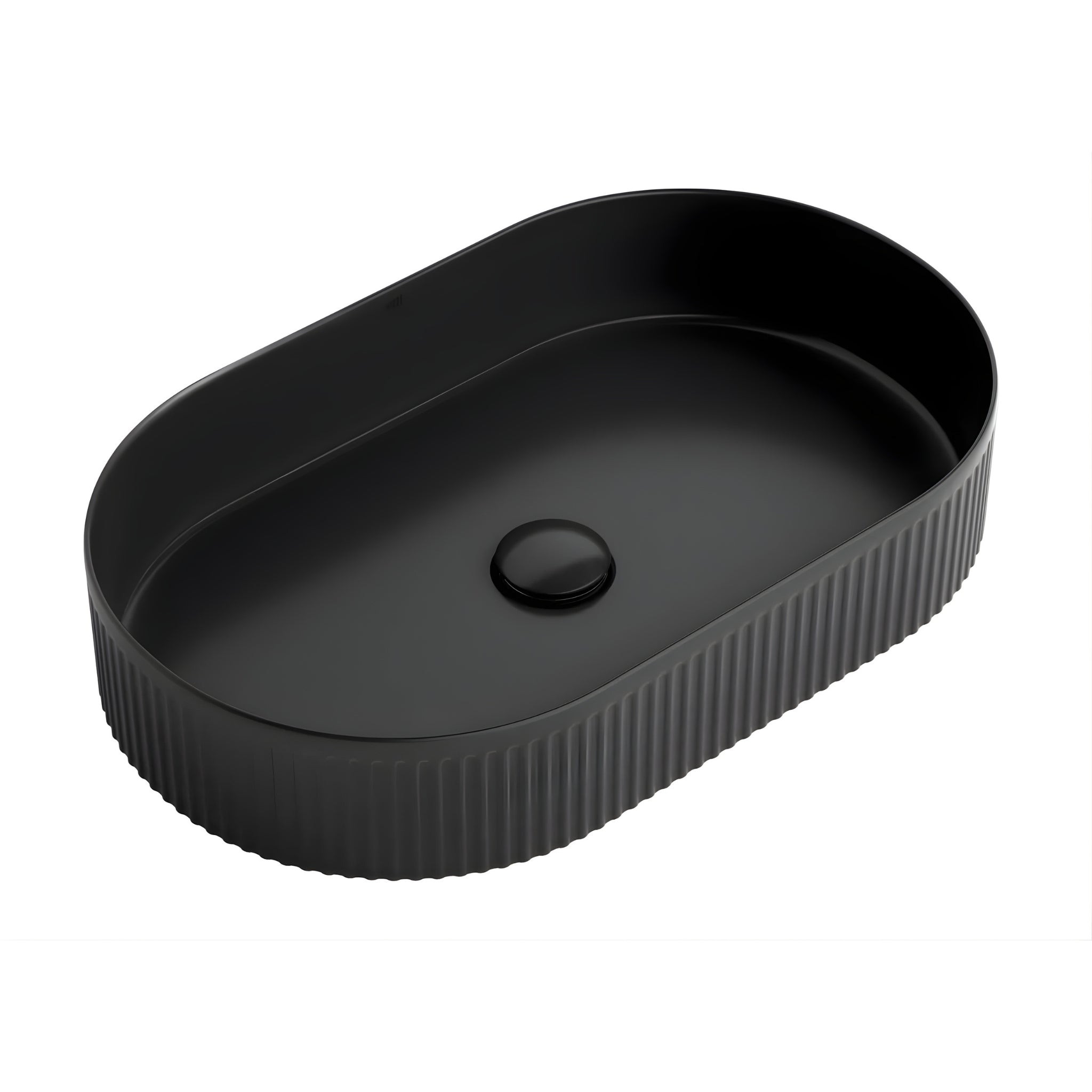 OTTI KENSINGTON FLUTED ABOVE COUNTER BASIN MATTE BLACK 580MM