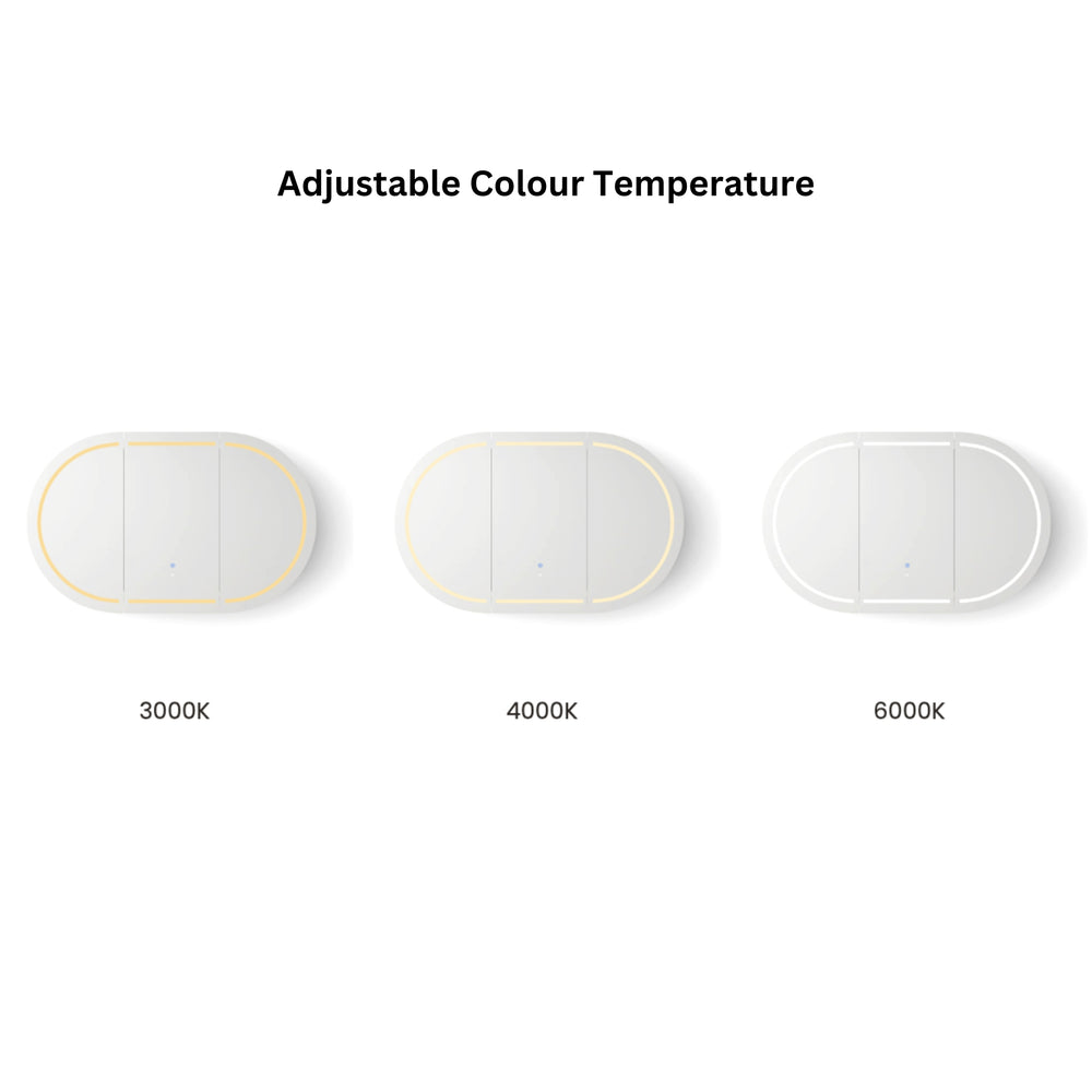 OTTI BONDI MATTE WHITE LED SHAVING CABINET WITH POWERPOINT 1800X900MM