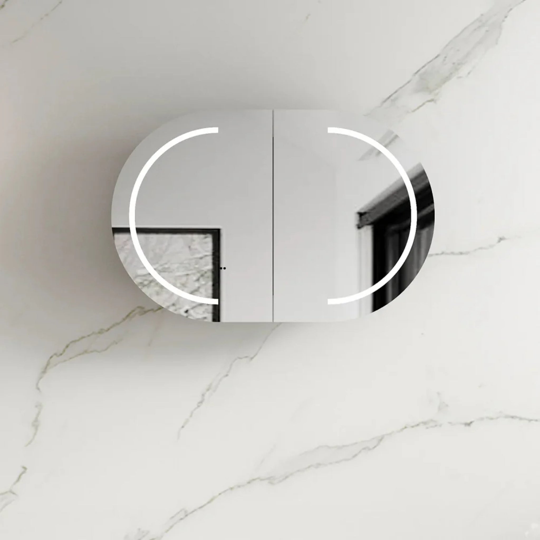 OTTI BONDI BLACK OAK LED SHAVING CABINET 900X600MM