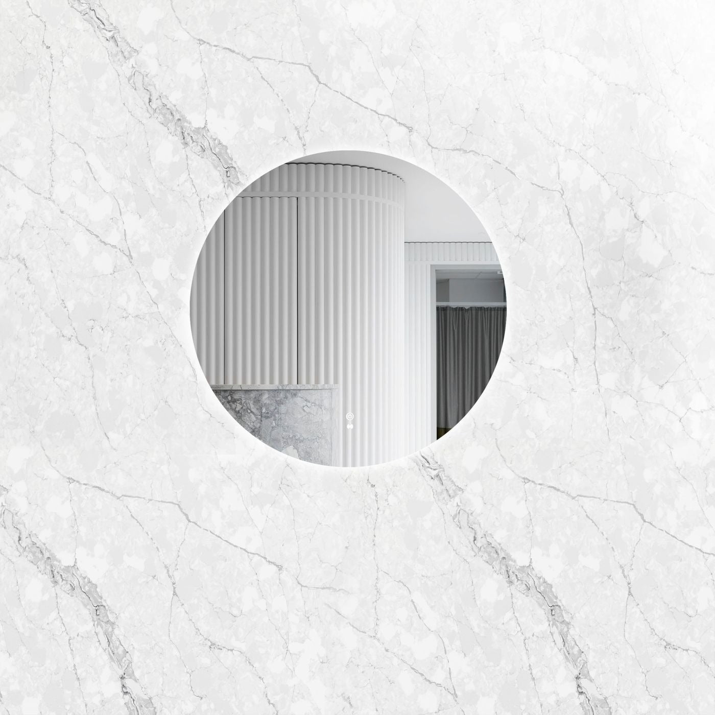 OTTI BONDI FRAMELESS ROUND LED MIRROR 3 COLOUR LIGHTS 800X800MM
