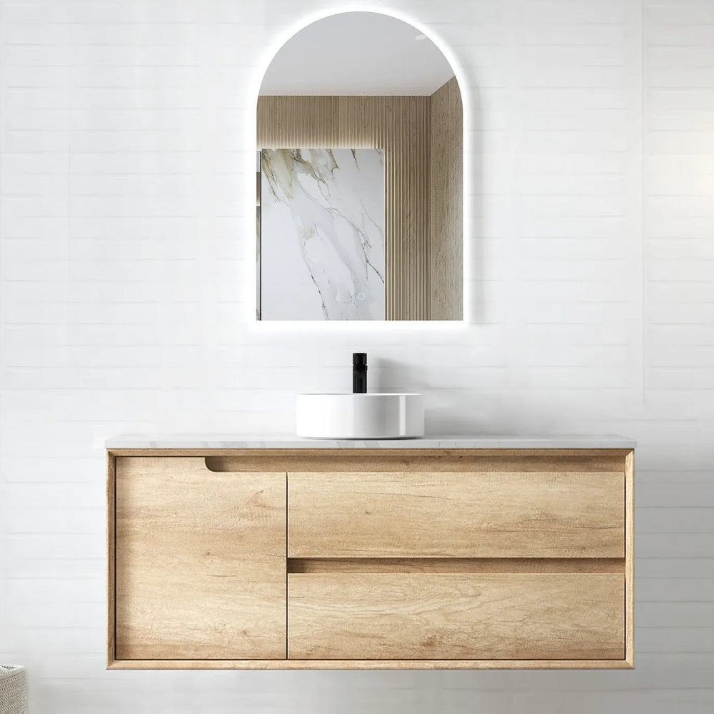 OTTI BYRON NATURAL OAK 1200MM SINGLE BOWL WALL HUNG VANITY