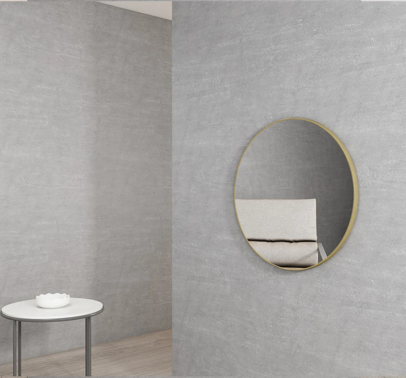 OTTI LONDON BRUSHED GOLD FRAME MIRROR 700X700MM