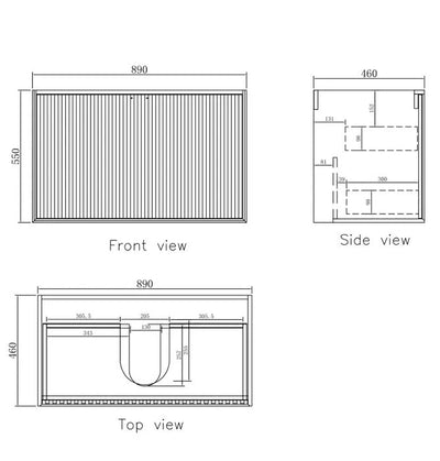 OTTI MARLO MATTE BLACK 900MM SINGLE BOWL FLOOR STANDING VANITY