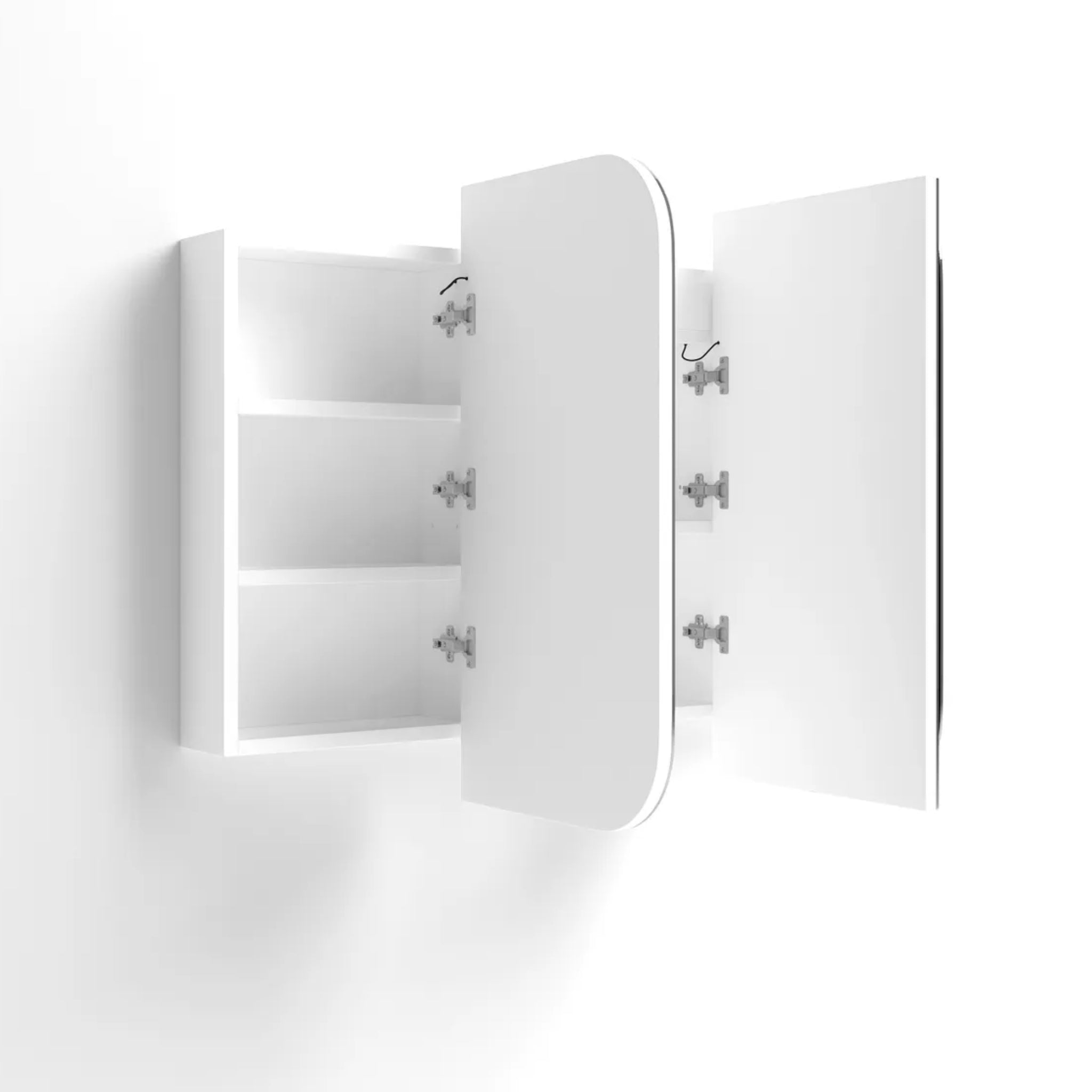 OTTI NEWPORT MATTE WHITE LED SHAVING CABINET WITH POWERPOINT 1200X750MM