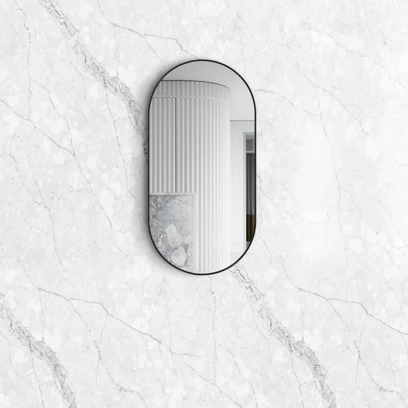 OTTI NOOSA BLACK OVAL MIRROR 450X900MM