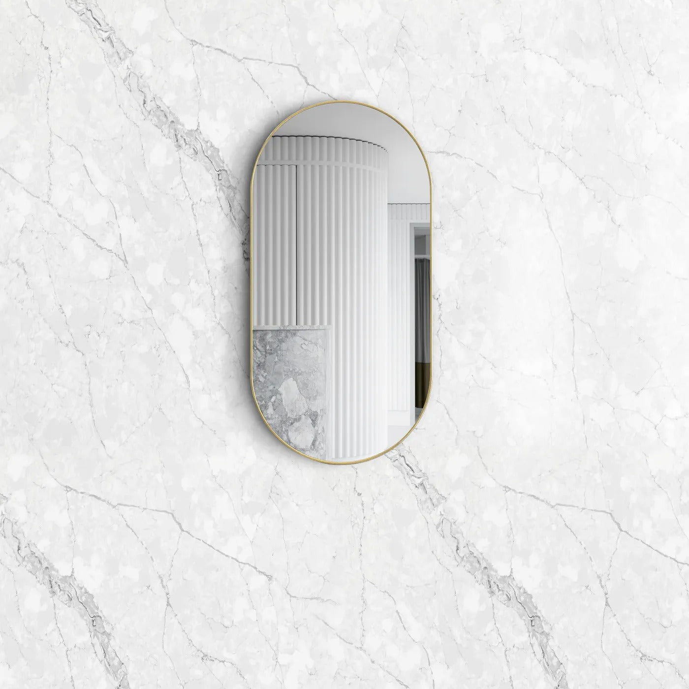 OTTI NOOSA GOLD OVAL MIRROR 450X900MM