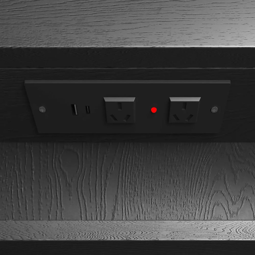OTTI NEWPORT BLACK OAK LED SHAVING CABINET WITH POWERPOINT 1800X750MM