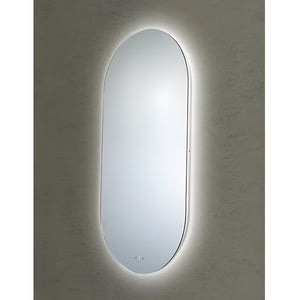 POSEIDON OLIVIA OVAL FRAMELESS BACKLIT LED MIRROR 3 COLOUR LIGHTS 450X900MM