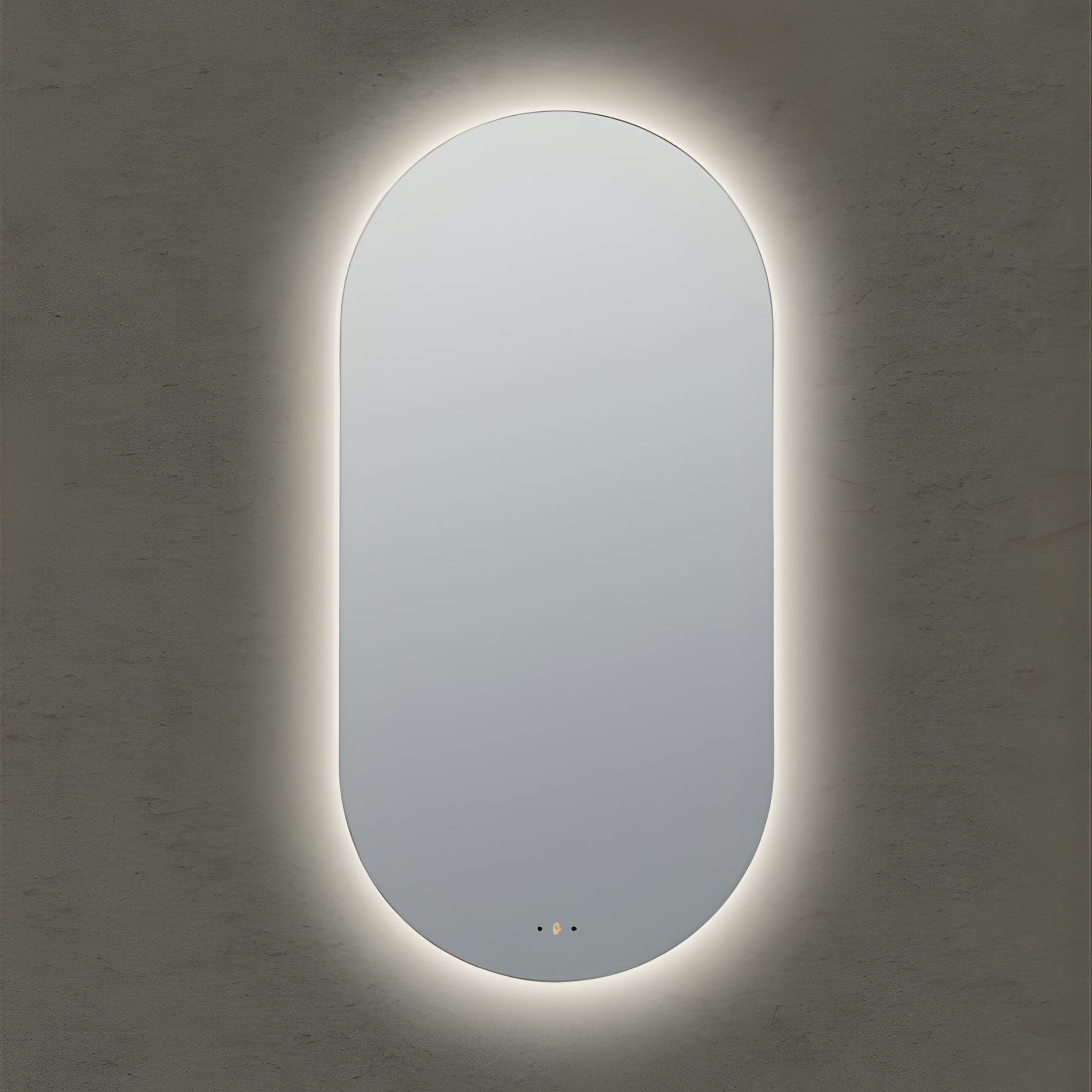 POSEIDON OLIVIA OVAL FRAMELESS BACKLIT LED MIRROR 3 COLOUR LIGHTS 450X900MM