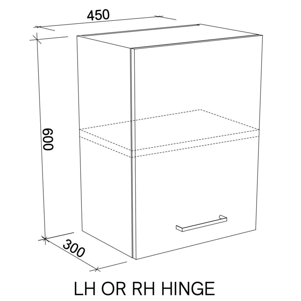 TIMBERLINE CUSTOM LAUNDRY WALL CABINET 450MM WITH 1 DOOR