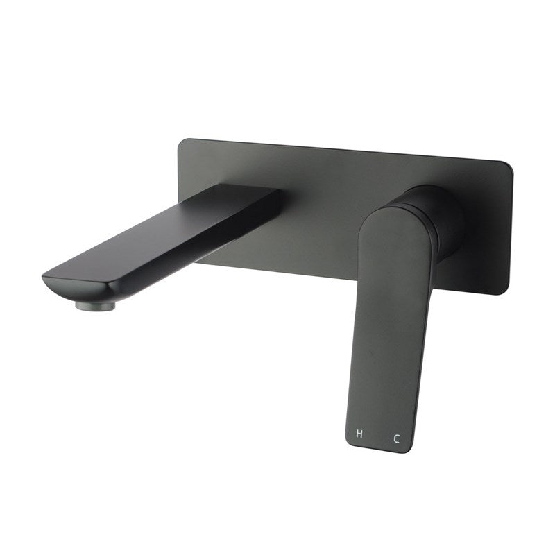 AQUAPERLA RUSHY WALL BATH / BASIN MIXER 200MM BLACK