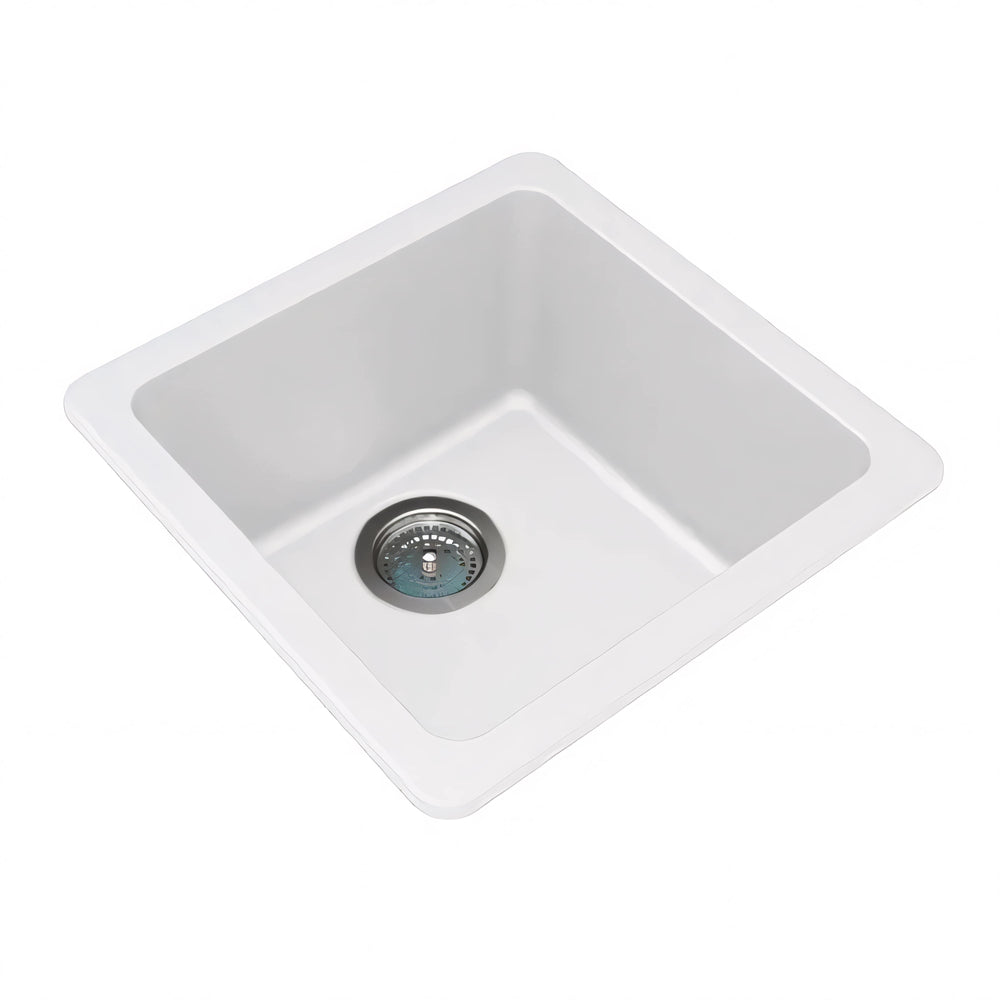 NORICO QUARTZ STONE SINGLE BOWL KITCHEN SINK BLACK 422MM
