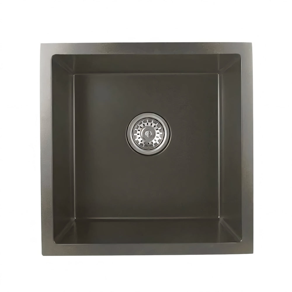AQUAPERLA T304 HANDMADE SINGLE BOWL KITCHEN SINK DARK GREY 440MM