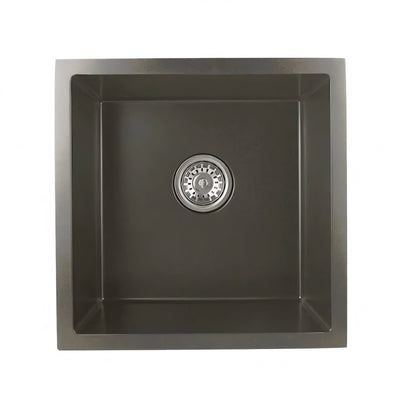 AQUAPERLA T304 HANDMADE SINGLE BOWL KITCHEN SINK DARK GREY 440MM