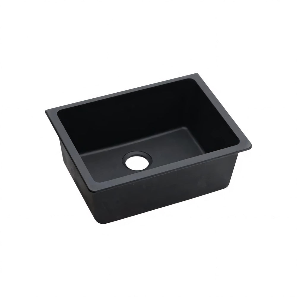 NORICO QUARTZ STONE SINGLE BOWL SINK KITCHEN BLACK 635MM