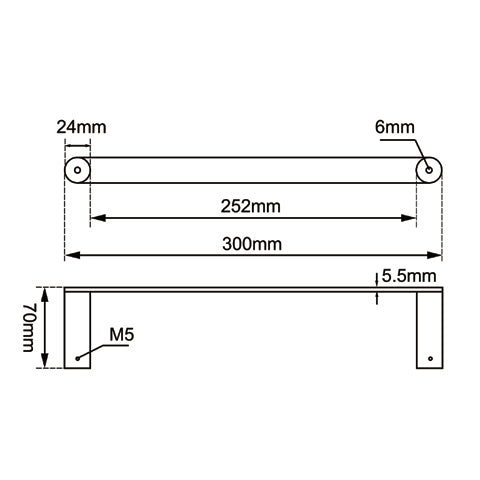 AQUAPERLA RUSHY HAND TOWEL HOLDER 300MM GUN METAL