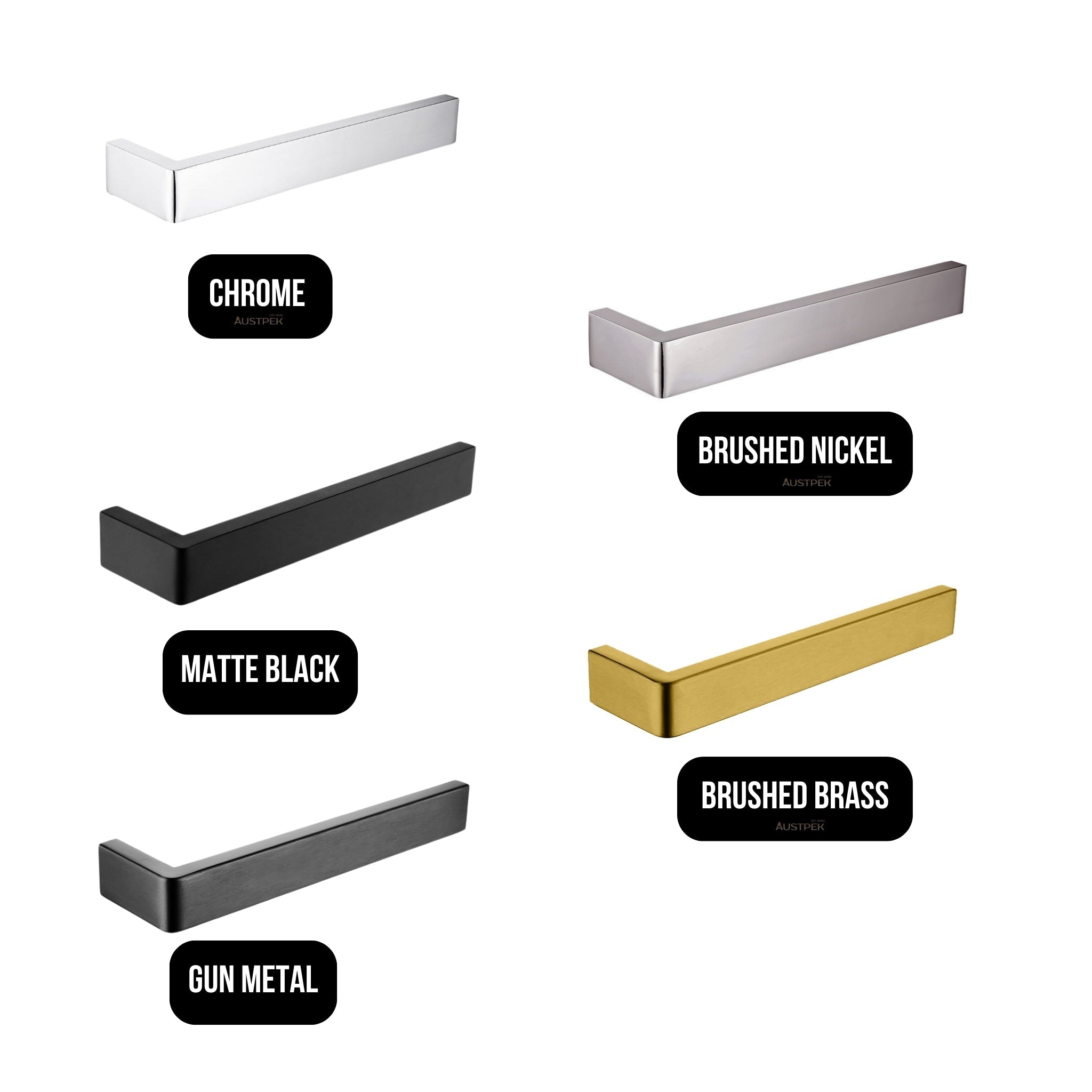 AQUAPERLA IVANO HAND TOWEL HOLDER 255MM BRUSHED NICKEL