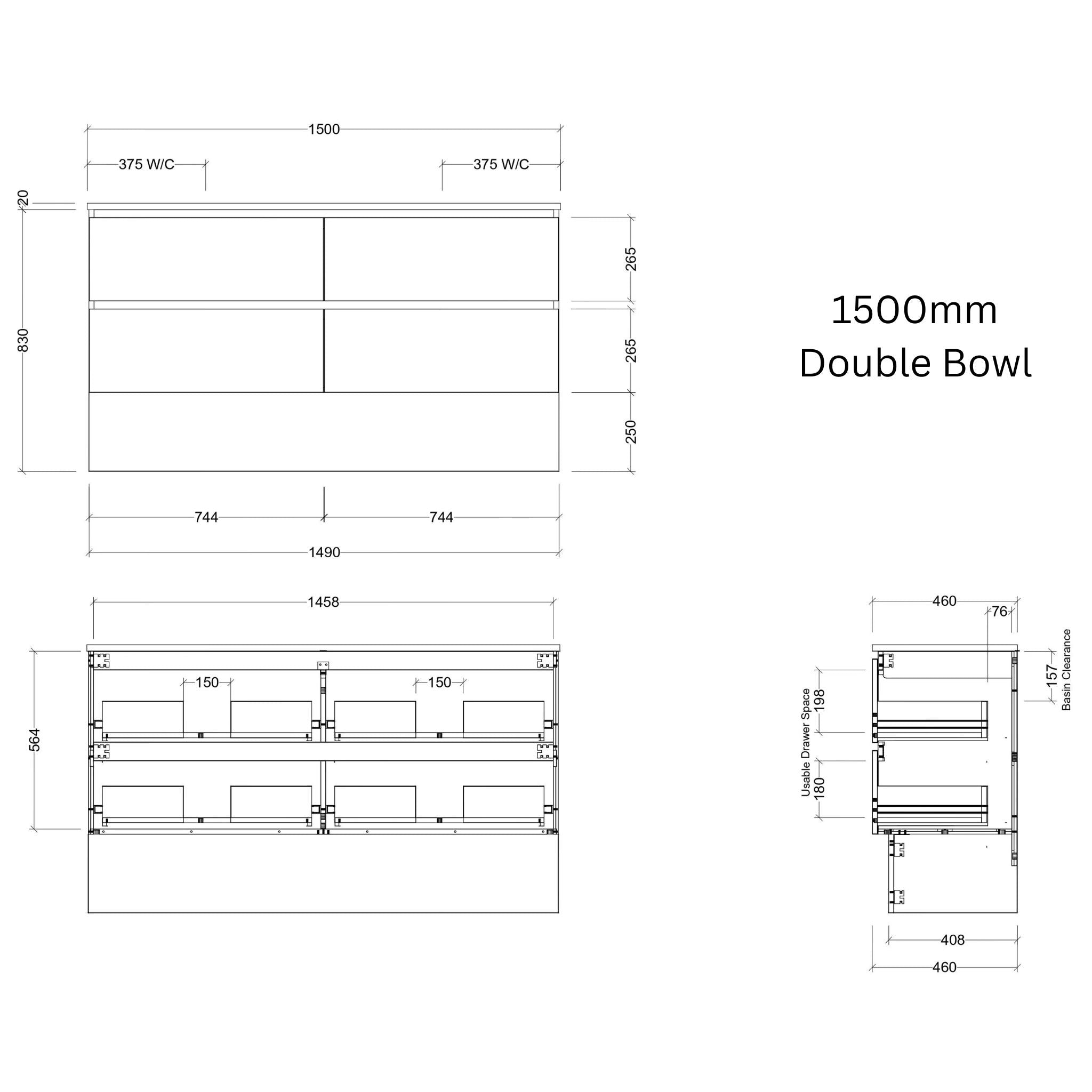 TIMBERLINE OXBOW CUSTOM FLOOR STANDING VANITY (ALL SIZING)