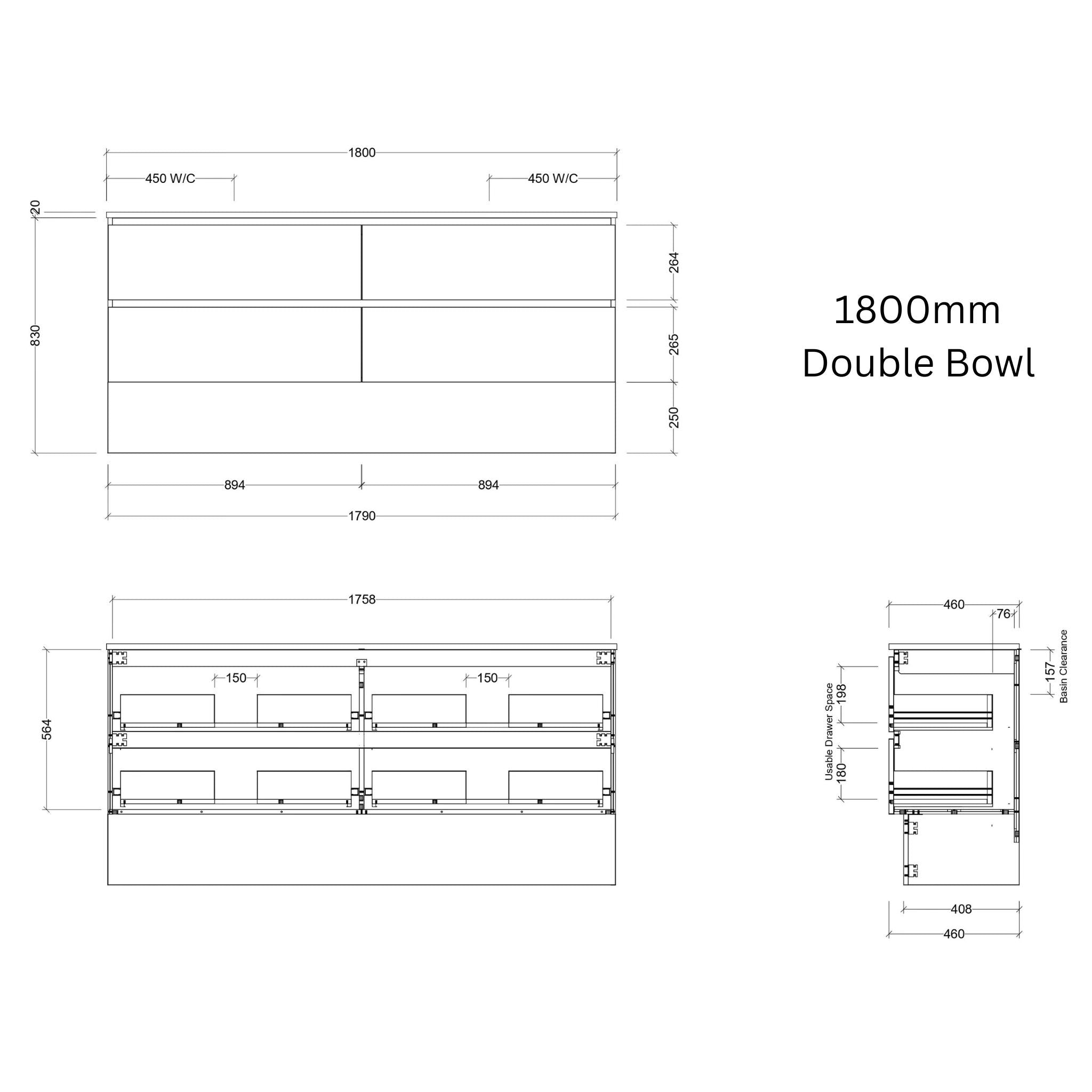 TIMBERLINE OXBOW CUSTOM FLOOR STANDING VANITY (ALL SIZING)