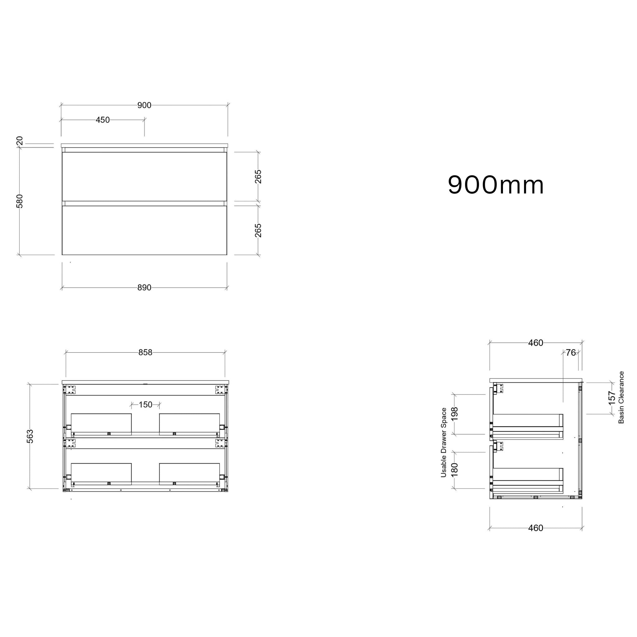 TIMBERLINE OXBOW CUSTOM WALL HUNG VANITY (ALL SIZING)