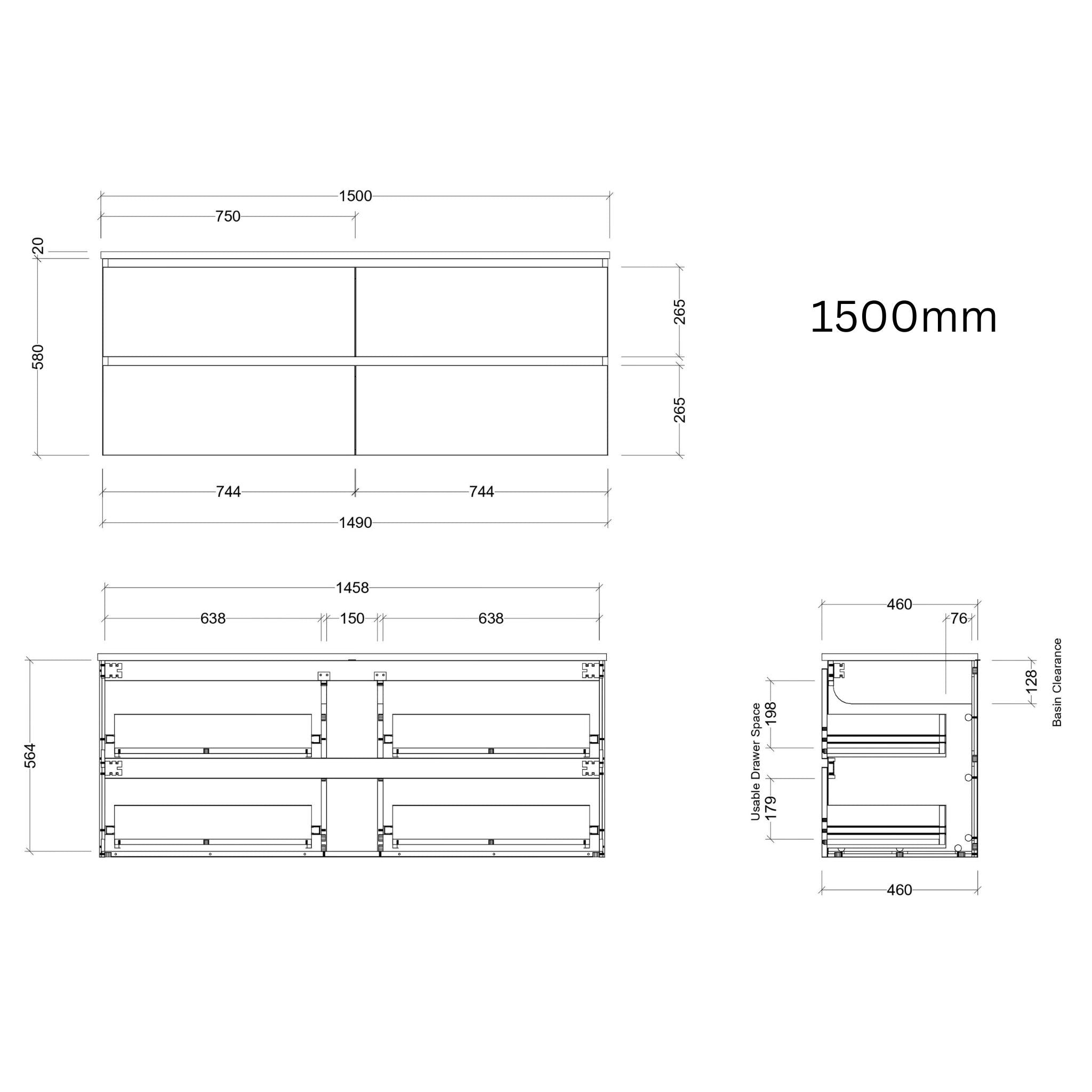 TIMBERLINE OXBOW CUSTOM WALL HUNG VANITY (ALL SIZING)
