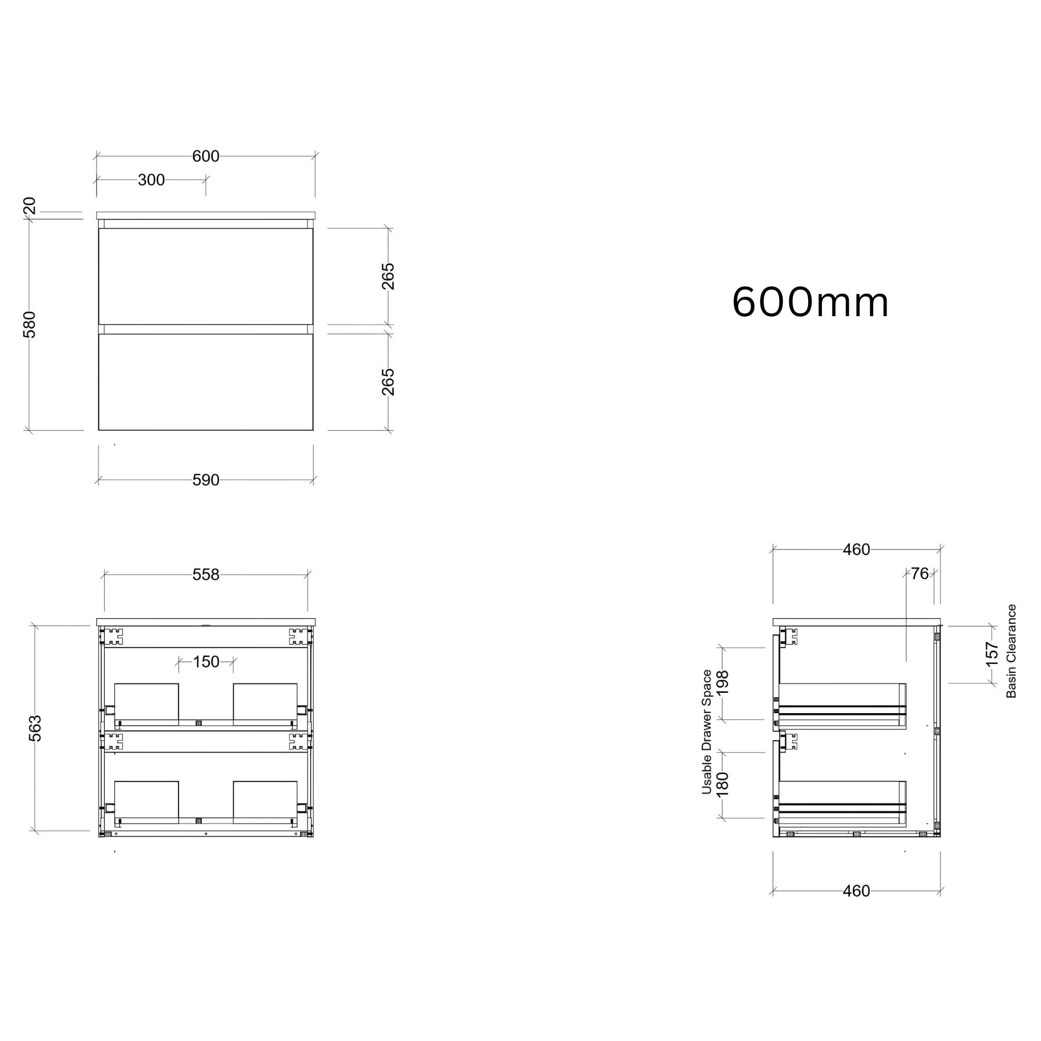 TIMBERLINE OXBOW CUSTOM WALL HUNG VANITY (ALL SIZING)