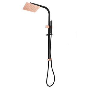 AQUAPERLA 10" SHOWER STATION BLACK AND ROSE GOLD