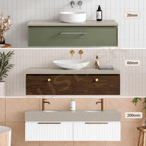 TIMBERLINE SILKSURFACE ORGANICA DOUBLE BOWL VANITY TOP