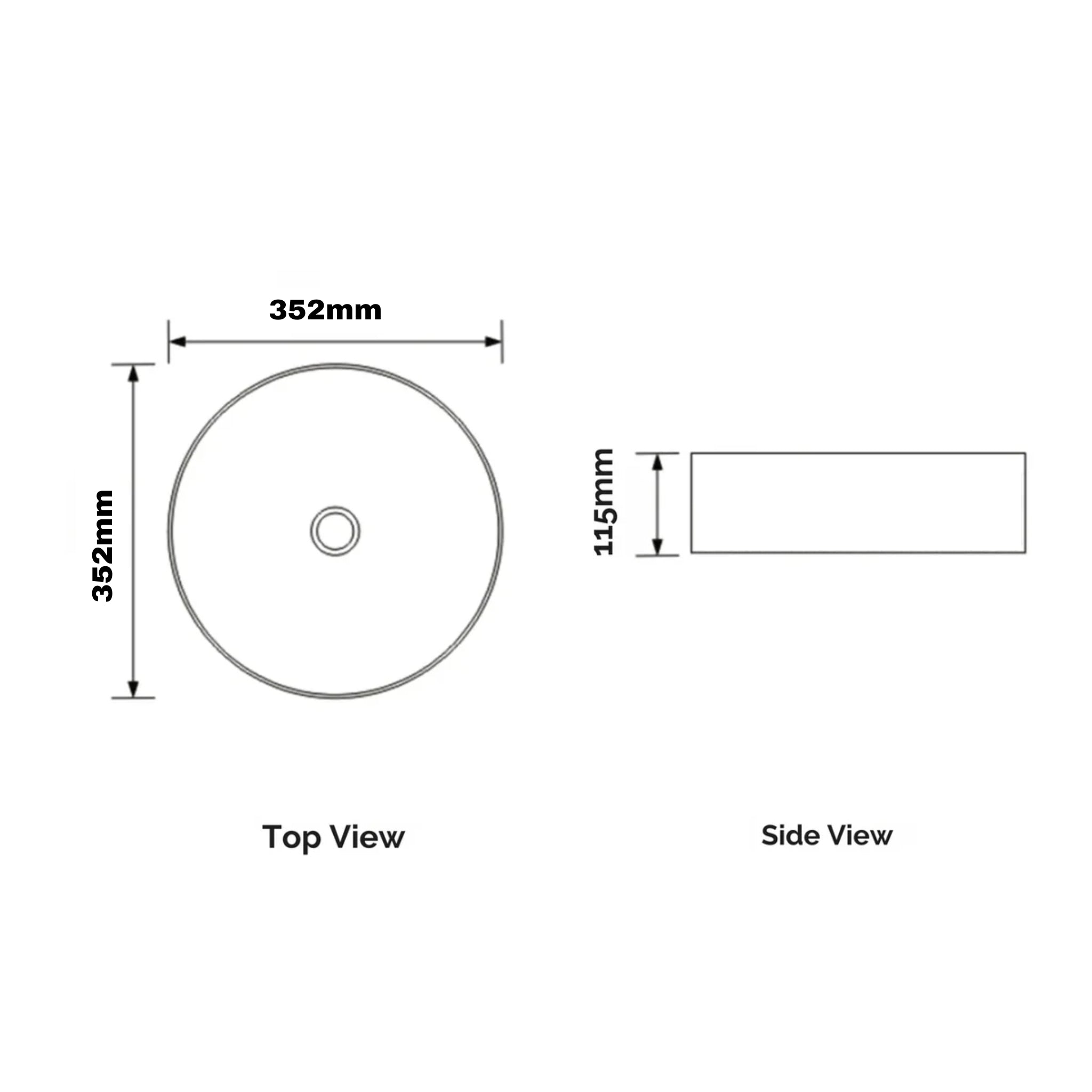 ORIO KESWICK ABOVE COUNTER BASIN GLOSS WHITE 352MM