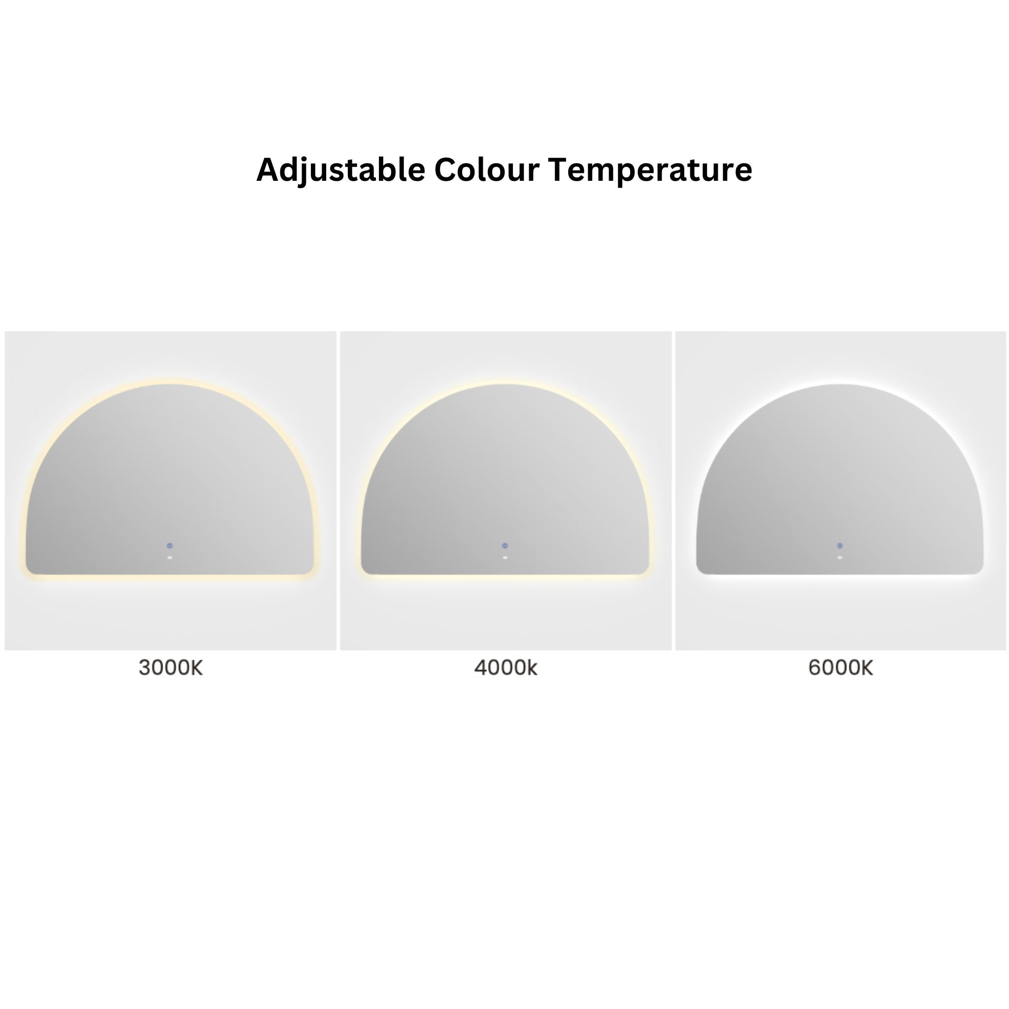 OTTI MOONLIGHT ARCHIE FRAMELESS LED MIRROR 3 COLOUR LIGHTS 1500X1000MM