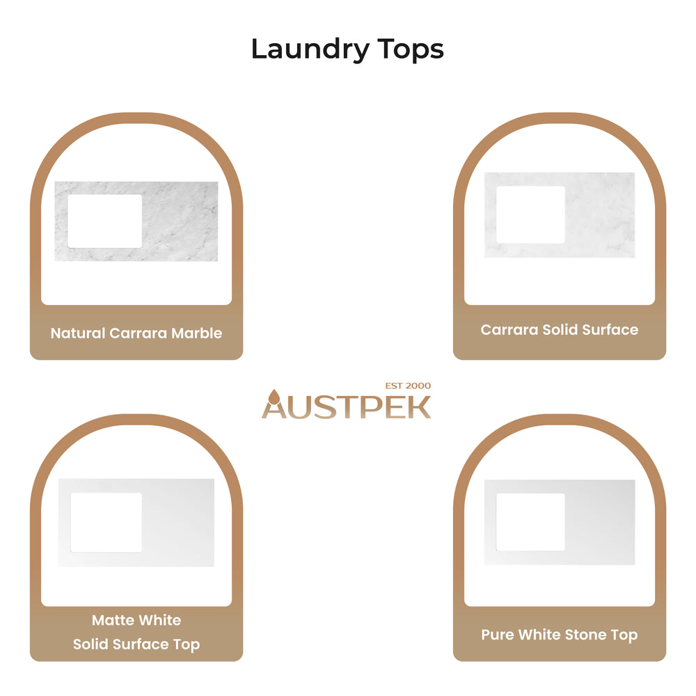 OTTI BONDI MATTE WHITE 1300MM LAUNDRY AND WALL CABINET WITH STONE TOP & SINK (PACKAGE-B)