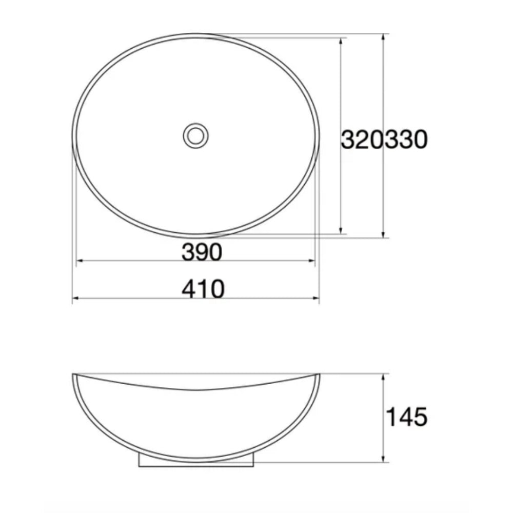 CLAYA OVAL ABOVE COUNTER BASIN GLOSS WHITE 400MM