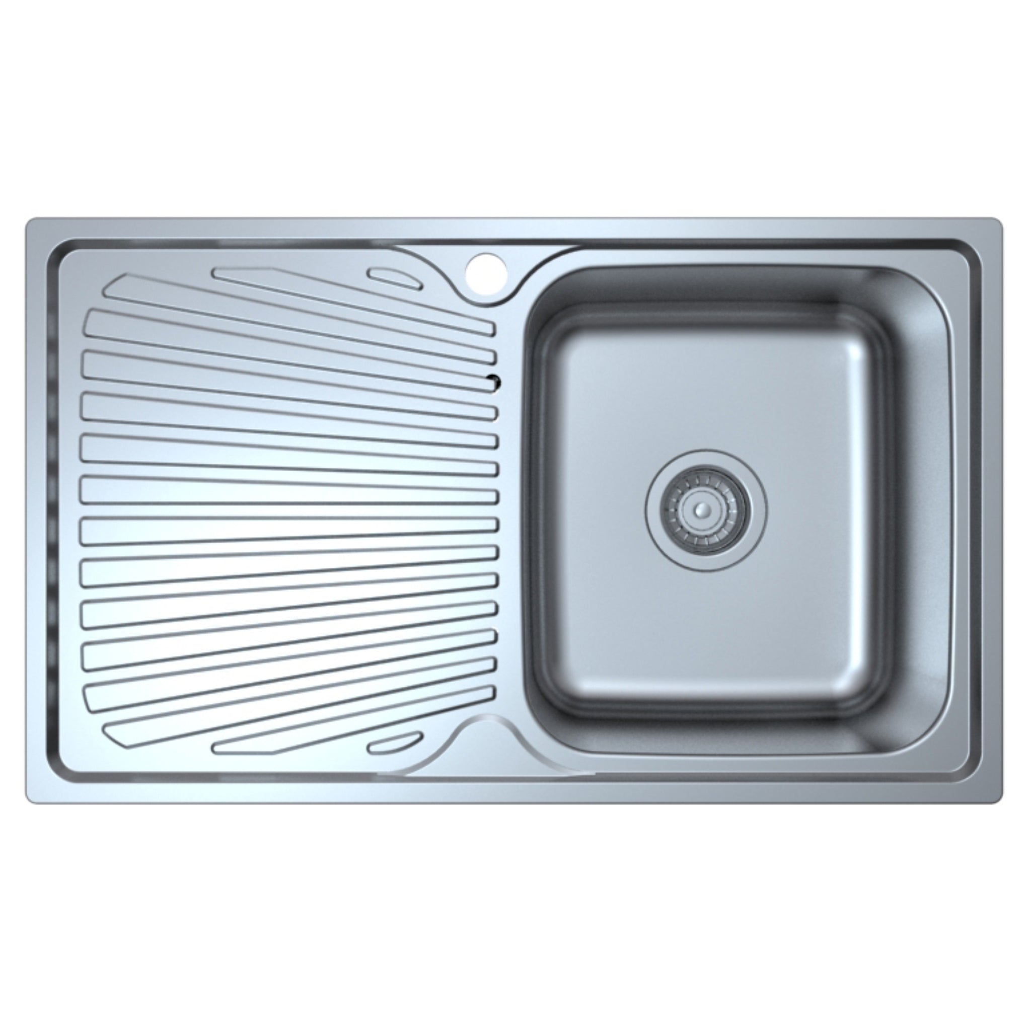 IKON OTUS SINGLE BOWL SINGLE DRAINER RHB SINK STAINLESS STEEL 800MM