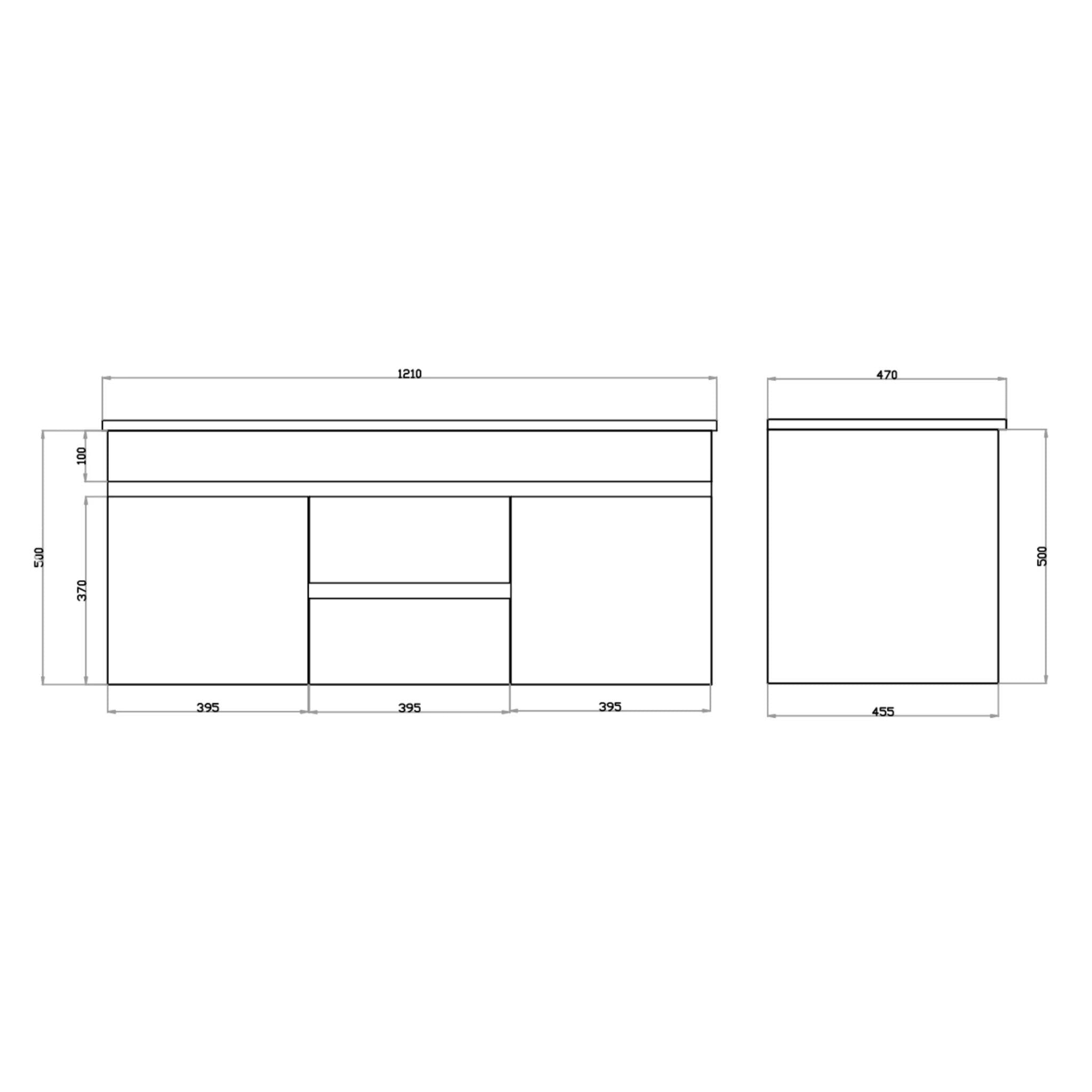 POSEIDON WHITE 1200MM DOUBLE BOWL WALL HUNG VANITY