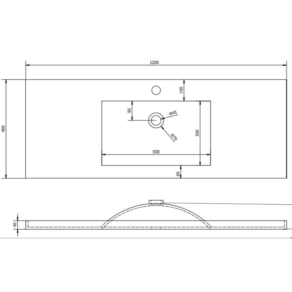 POSEIDON WHITE 1200MM SINGLE BOWL WALL HUNG VANITY