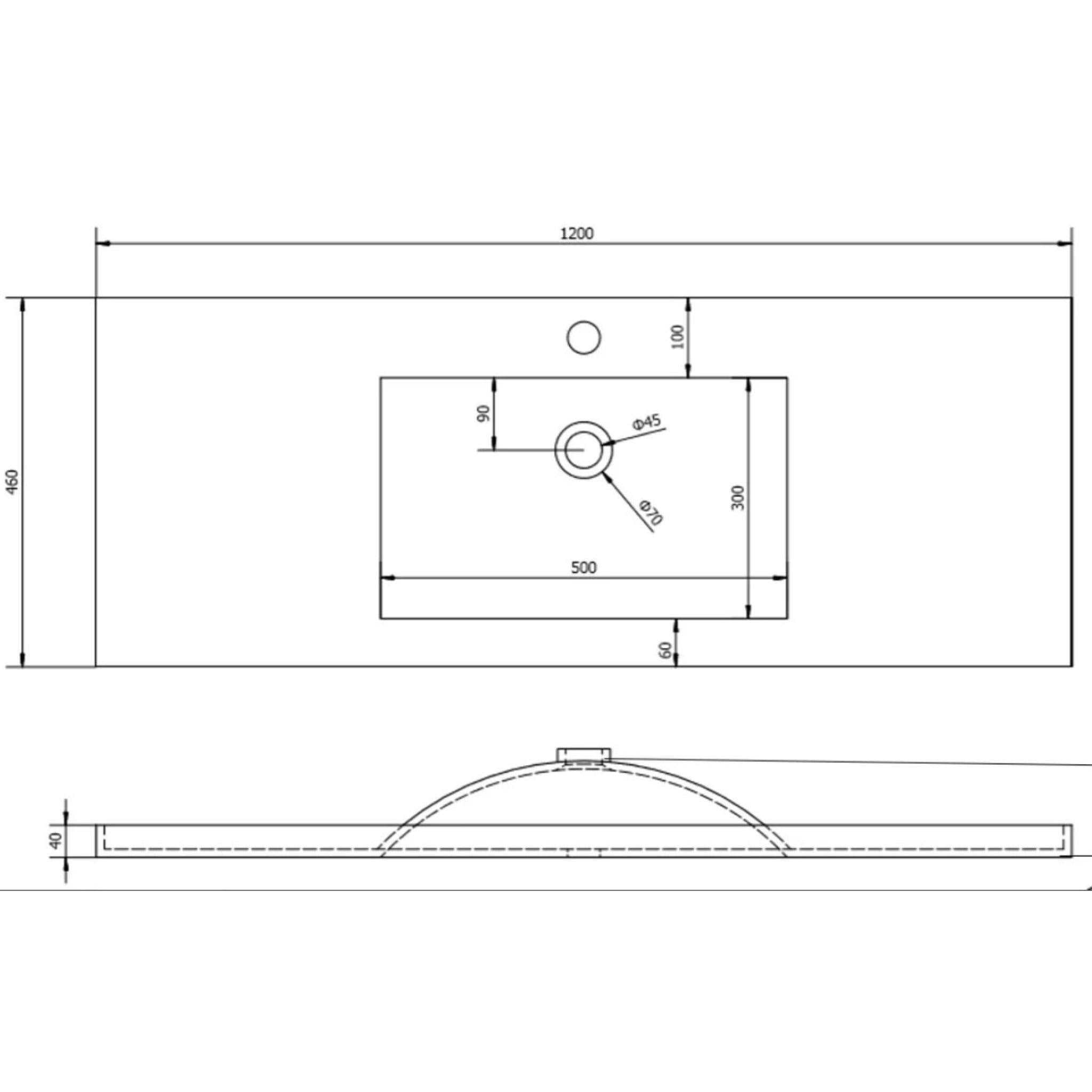 POSEIDON WHITE 1200MM SINGLE BOWL WALL HUNG VANITY