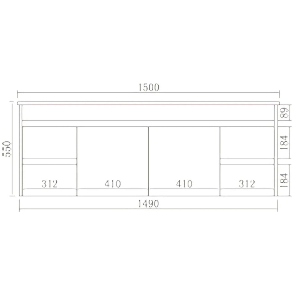 POSEIDON WHITE 1500MM SINGLE BOWL WALL HUNG VANITY