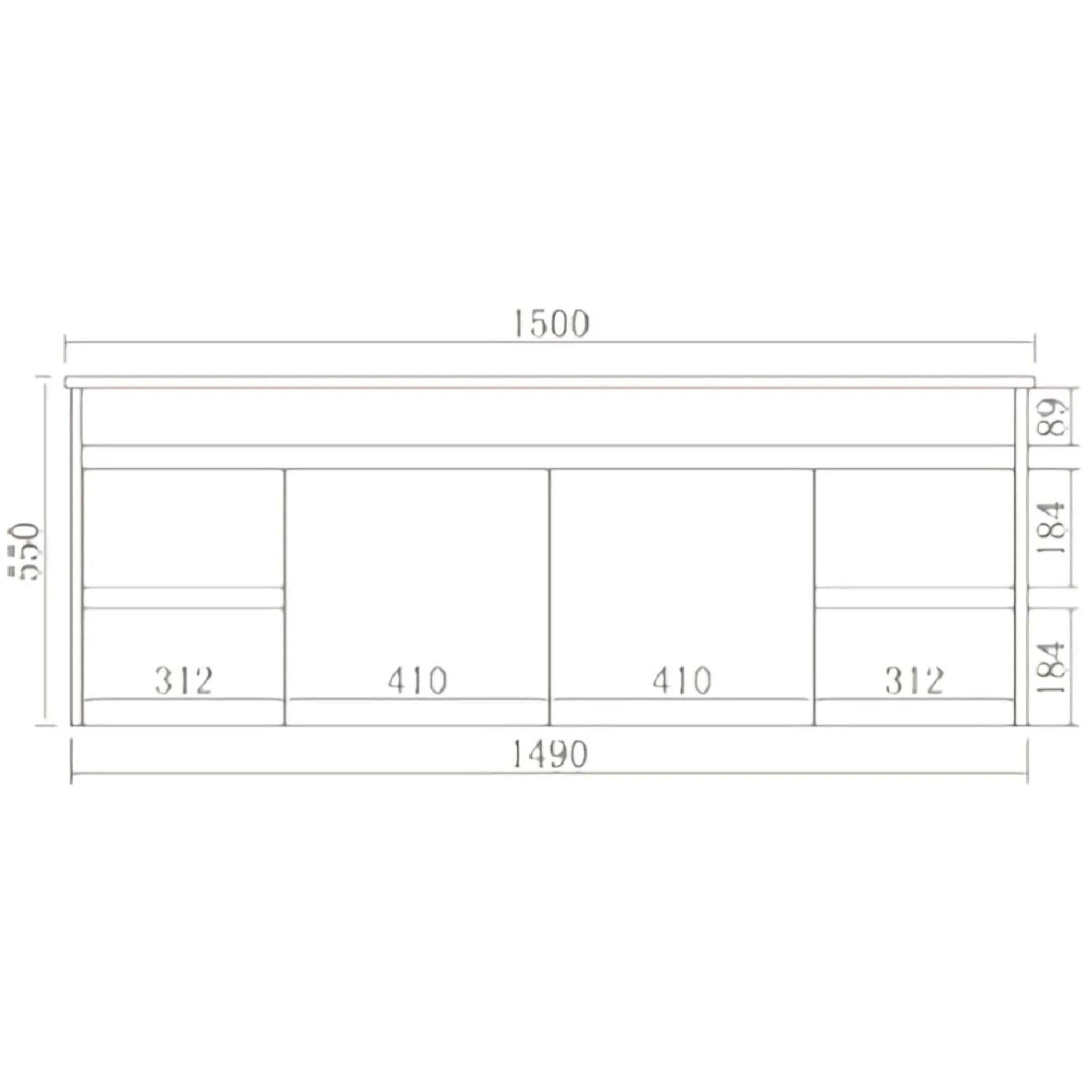 POSEIDON WHITE 1500MM SINGLE BOWL WALL HUNG VANITY