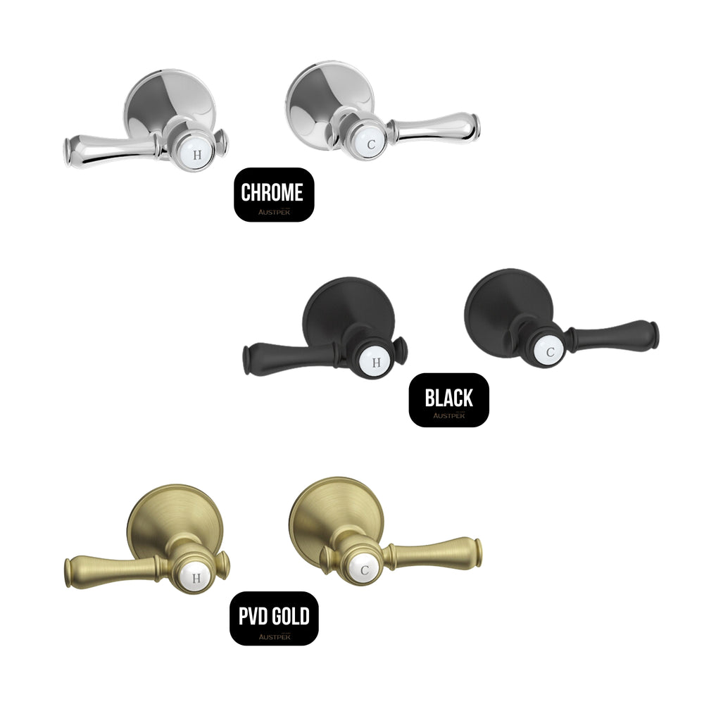 LINKWARE AUGUSTINE LEAD FREE WALL BASIN / BATH MIXER SET 200MM PVD GOLD