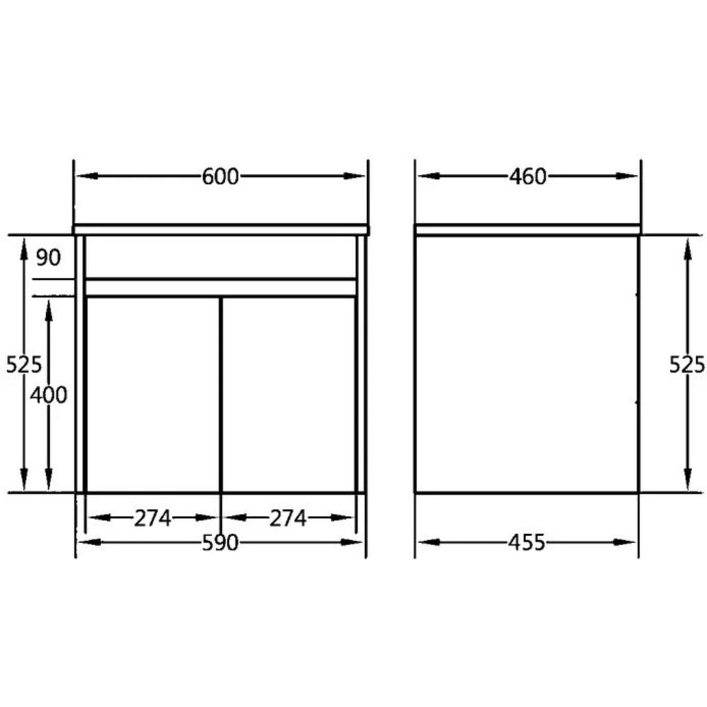 POSEIDON POLAR GLOSS WHITE 600MM SINGLE BOWL WALL HUNG VANITY