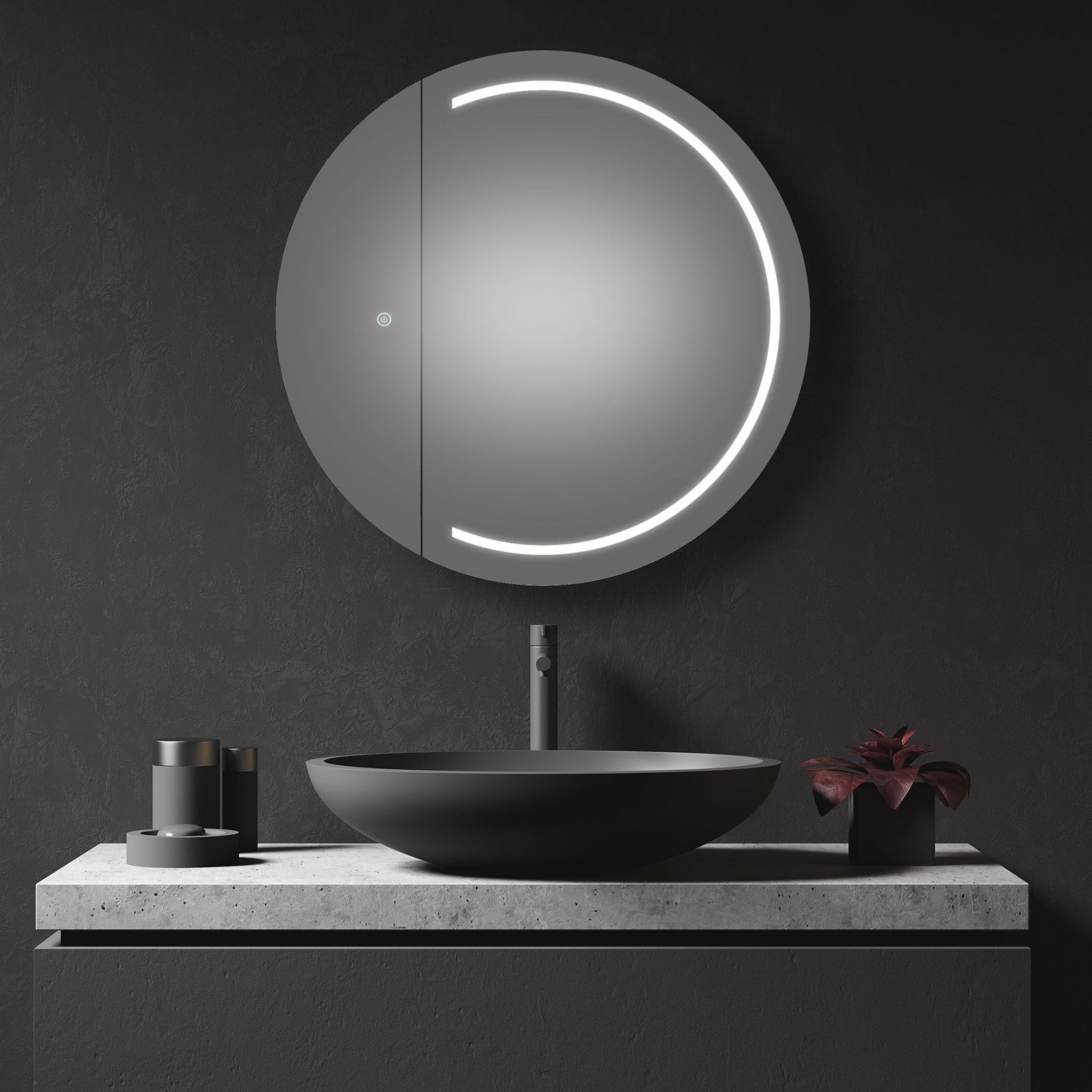 REMER PEARL FRAMELESS WHITE LED SHAVING CABINET 900X900MM