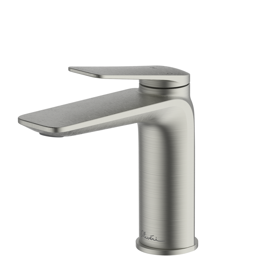 OLIVERI PARIS LEAD FREE BASIN MIXER 153MM BRUSHED NICKEL