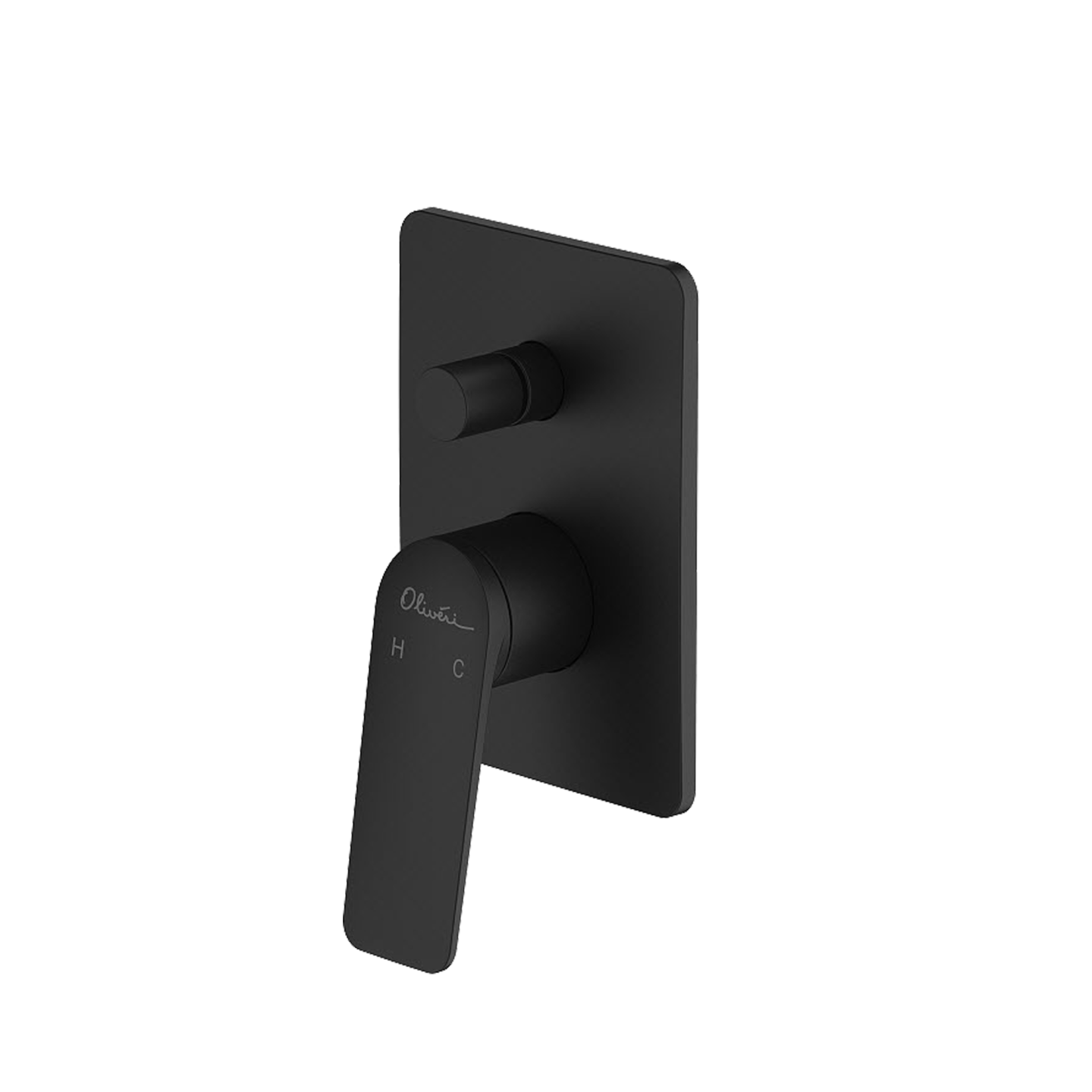 OLIVERI PARIS WALL MIXER WITH DIVERTER 194MM MATTE BLACK