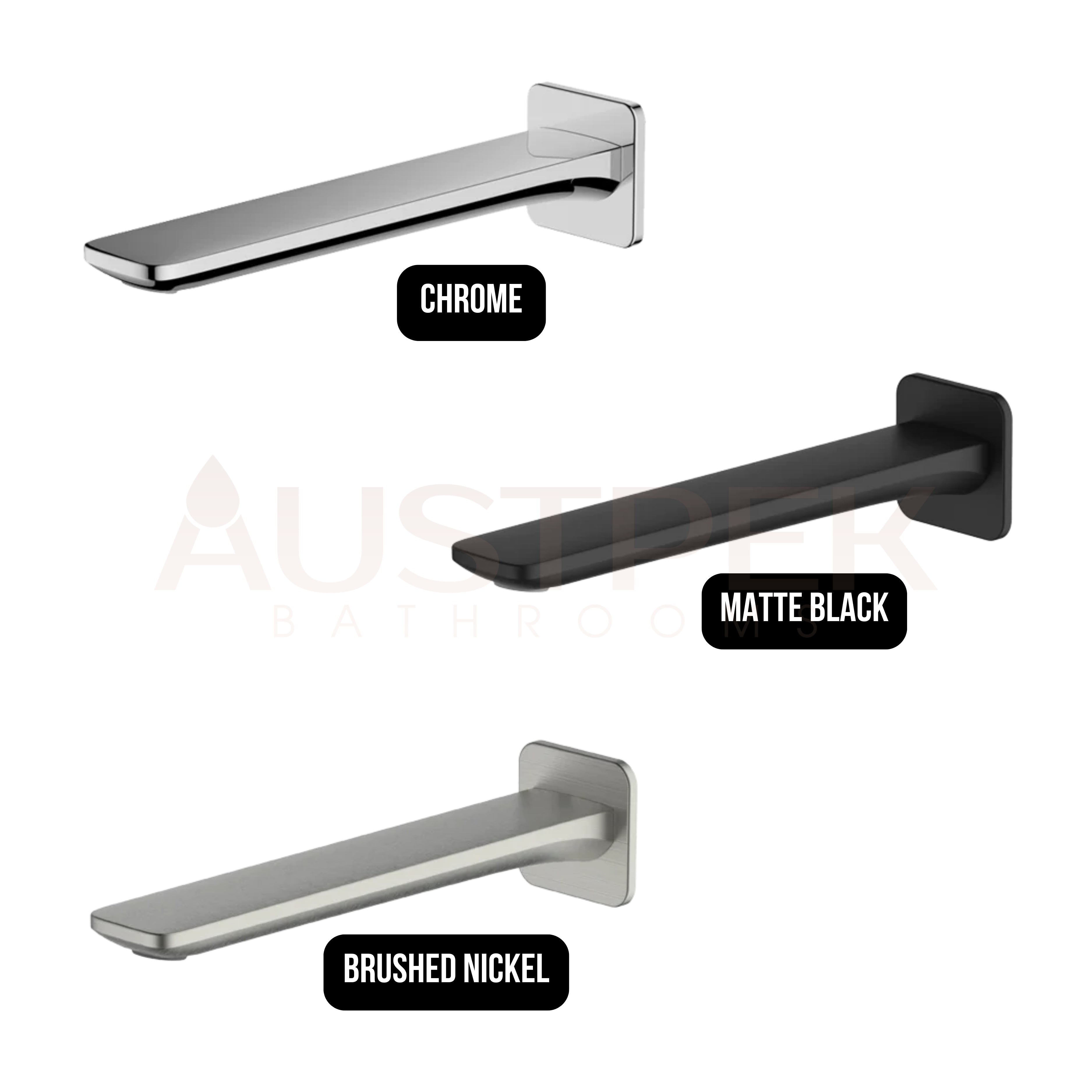 OLIVERI PARIS WALL SPOUT 200MM MATTE BLACK